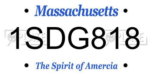 1SDG818 Massachusetts License Plate