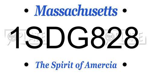 1SDG828 Massachusetts License Plate