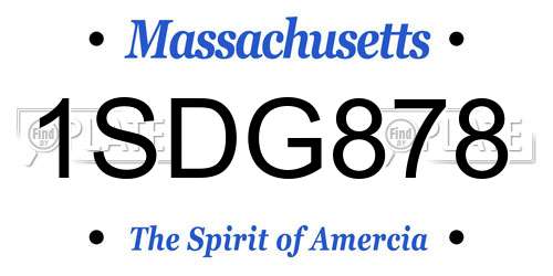 1SDG878 Massachusetts License Plate