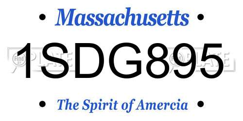 1SDG895 Massachusetts License Plate