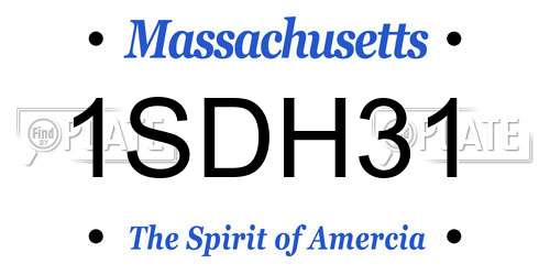 1SDH31 Massachusetts License Plate
