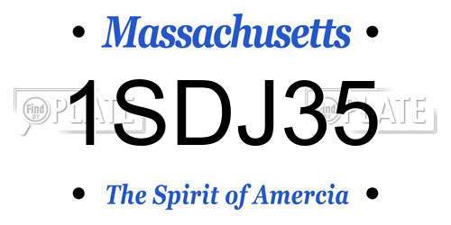 1SDJ35 Massachusetts License Plate