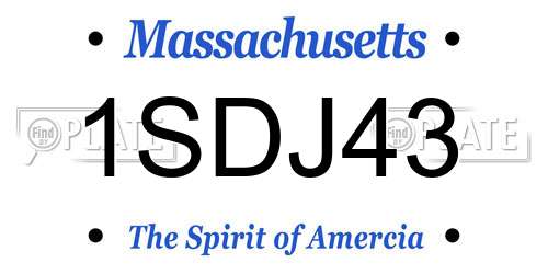 1SDJ43 Massachusetts License Plate