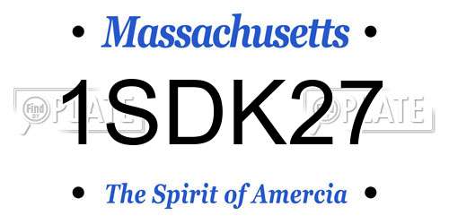 1SDK27 Massachusetts License Plate