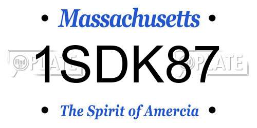 1SDK87 Massachusetts License Plate