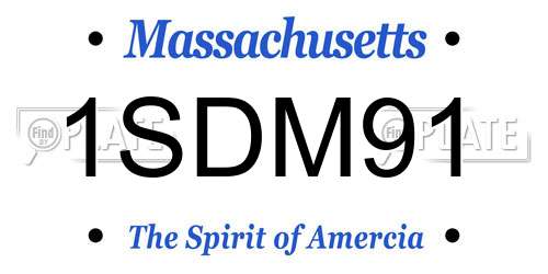 1SDM91 Massachusetts License Plate