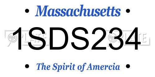 1SDS234 Massachusetts License Plate