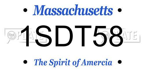 1SDT58 Massachusetts License Plate