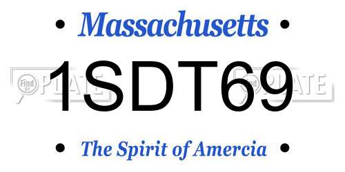 1SDT69 Massachusetts License Plate