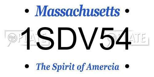 1SDV54 Massachusetts License Plate