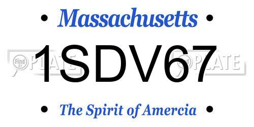 1SDV67 Massachusetts License Plate