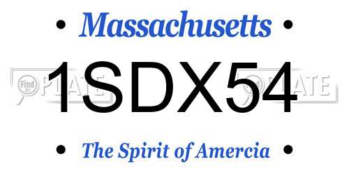 1SDX54 Massachusetts License Plate