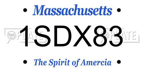 1SDX83 Massachusetts License Plate