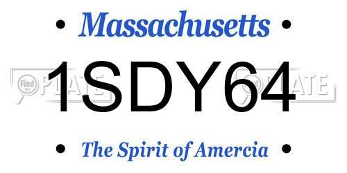 1SDY64 Massachusetts License Plate