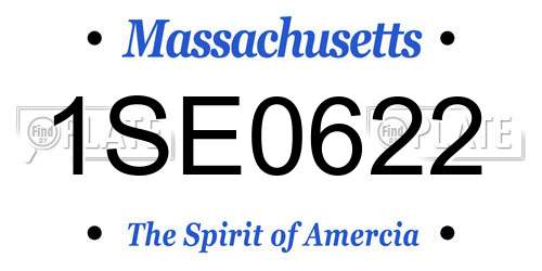 1SE0622 Massachusetts License Plate