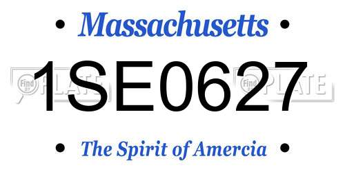 1SE0627 Massachusetts License Plate