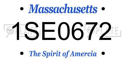 1SE0672 Massachusetts License Plate