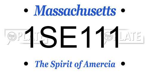 1SE111 Massachusetts License Plate
