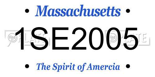 1SE2005 Massachusetts License Plate