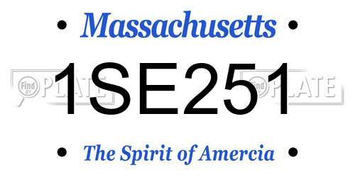 1SE251 Massachusetts License Plate