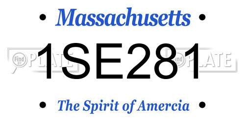 1SE281 Massachusetts License Plate