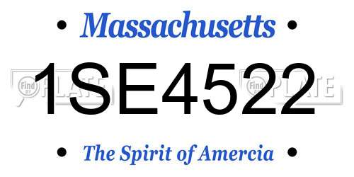 1SE4522 Massachusetts License Plate
