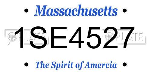 1SE4527 Massachusetts License Plate