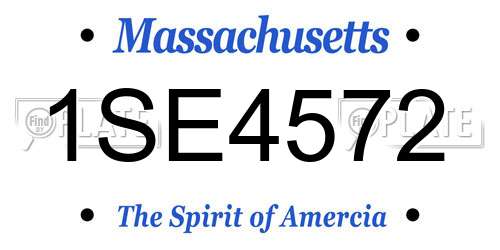 1SE4572 Massachusetts License Plate