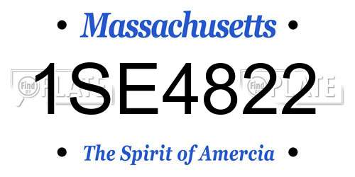 1SE4822 Massachusetts License Plate