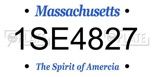 1SE4827 Massachusetts License Plate