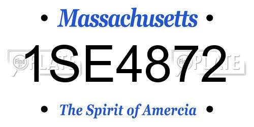 1SE4872 Massachusetts License Plate