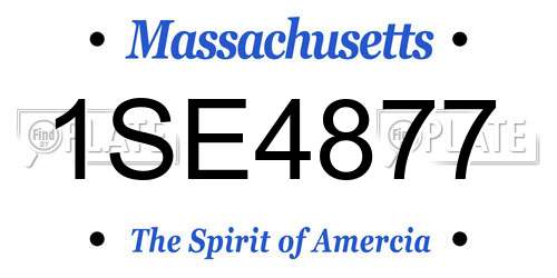 1SE4877 Massachusetts License Plate