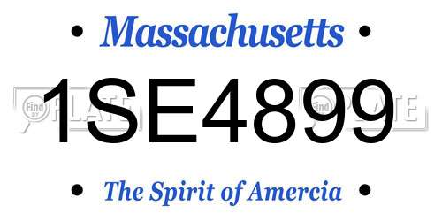 1SE4899 Massachusetts License Plate