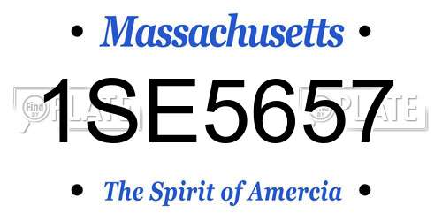 1SE5657 Massachusetts License Plate
