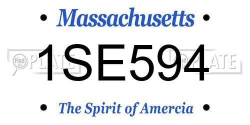 1SE594 Massachusetts License Plate
