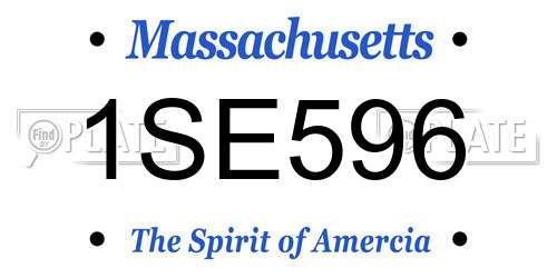 1SE596 Massachusetts License Plate