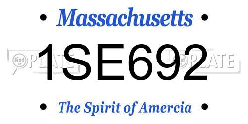 1SE692 Massachusetts License Plate