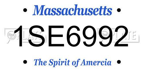 1SE6992 Massachusetts License Plate