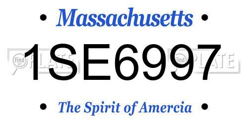 1SE6997 Massachusetts License Plate