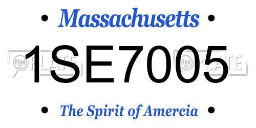1SE7005 Massachusetts License Plate