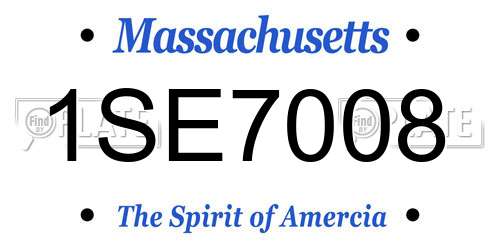 1SE7008 Massachusetts License Plate