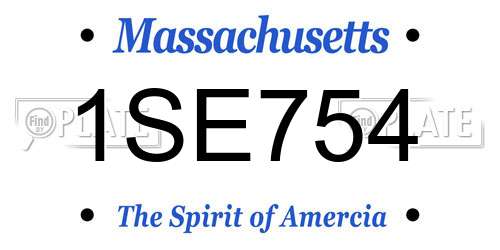 1SE754 Massachusetts License Plate