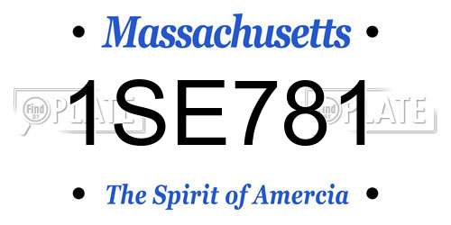 1SE781 Massachusetts License Plate
