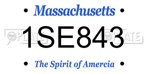 1SE843 Massachusetts License Plate