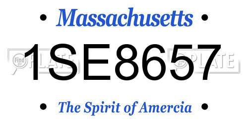 1SE8657 Massachusetts License Plate