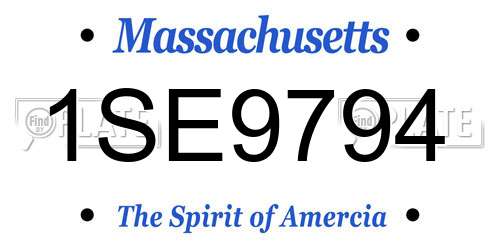 1SE9794 Massachusetts License Plate
