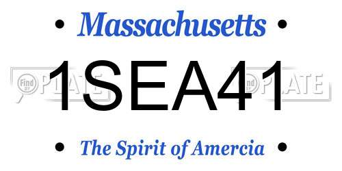 1SEA41 Massachusetts License Plate