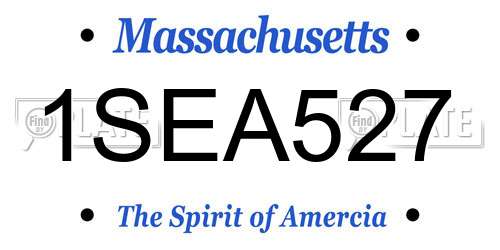 1SEA527 Massachusetts License Plate