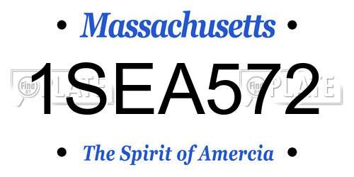 1SEA572 Massachusetts License Plate