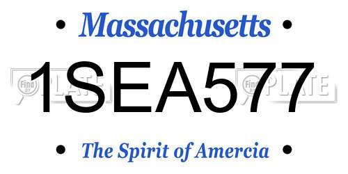 1SEA577 Massachusetts License Plate